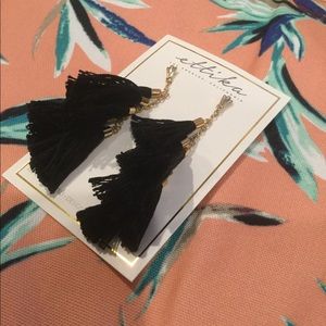 Ettika | Black Day Dreamer Tassel Earrings
